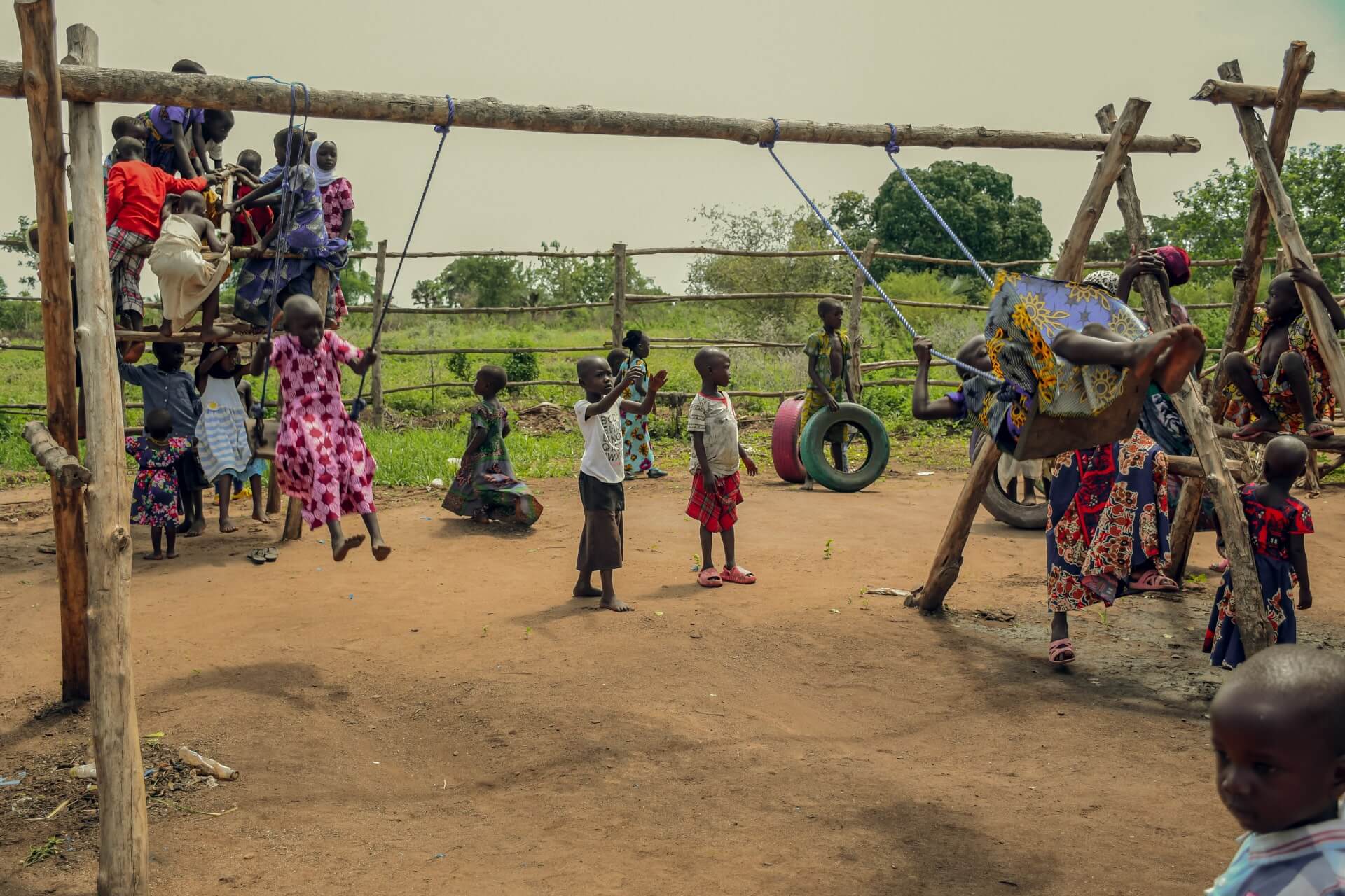 Children take time off to play at Limika Home Learning Center. The center provided space for children in the under-served communities to learn and play and have the best start in life