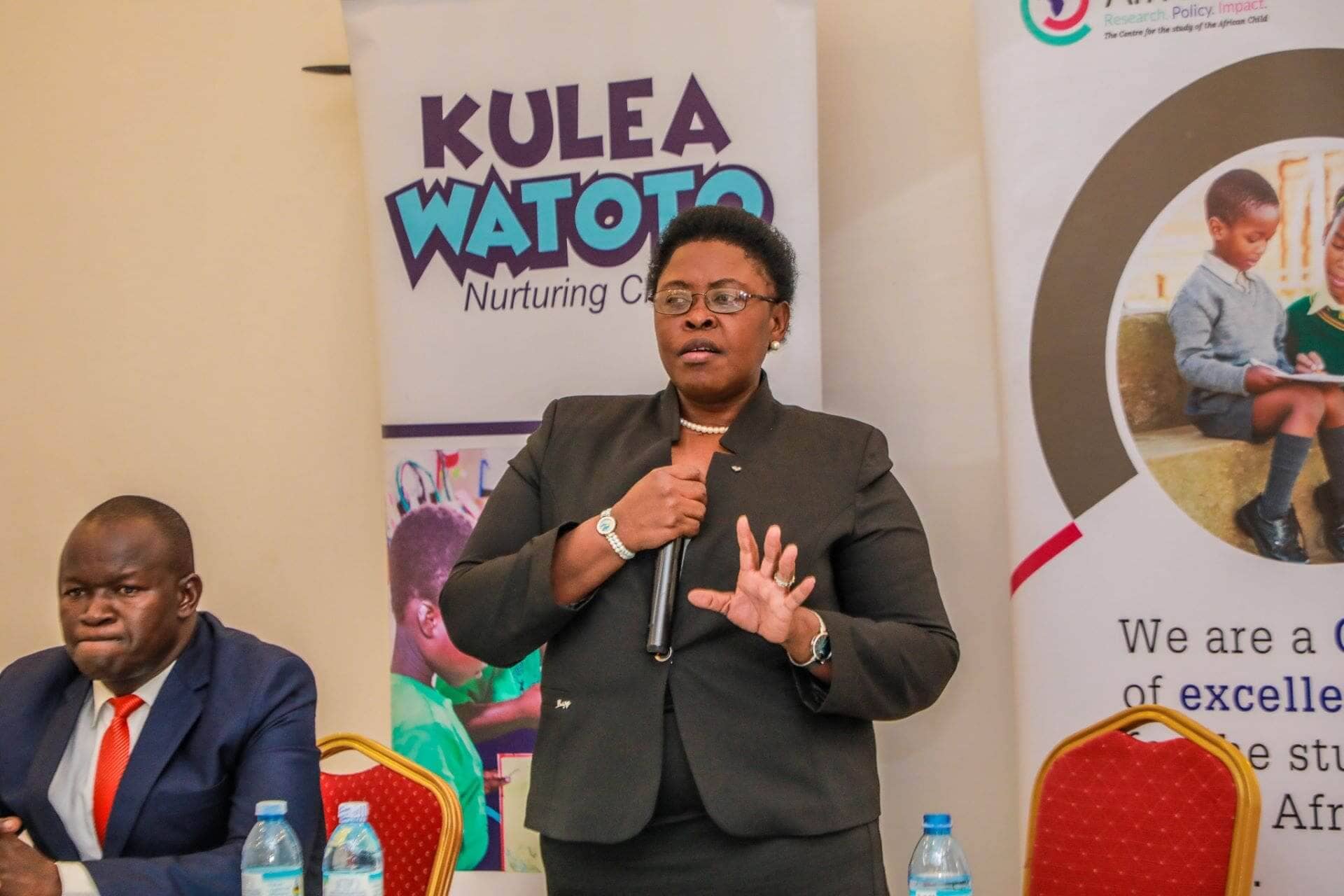 Hon. Joyce Kaducu addresses the Members of the Parliamentary Forum for Children during the meeting that sat in Entebbe. (Photo by Jonathan Ssekitondo for the IRC)