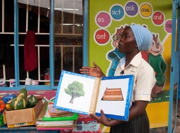 Jauharah Mwesigwa, a lead caregiver at Shiperoy Nursery and Primary School in Lukuli, Makindye division, explains the transformative learning framework during an interview