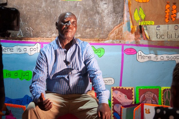 Kiberu Hassan, Chairperson CMC at Kiti Nursery School during an interview